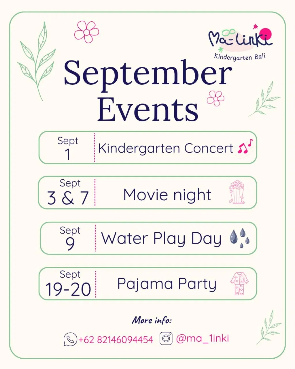 Malinki events poster