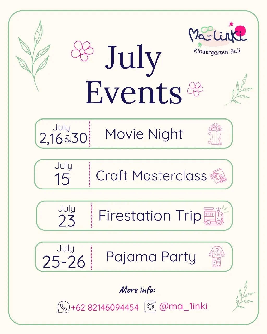 Malinki events poster