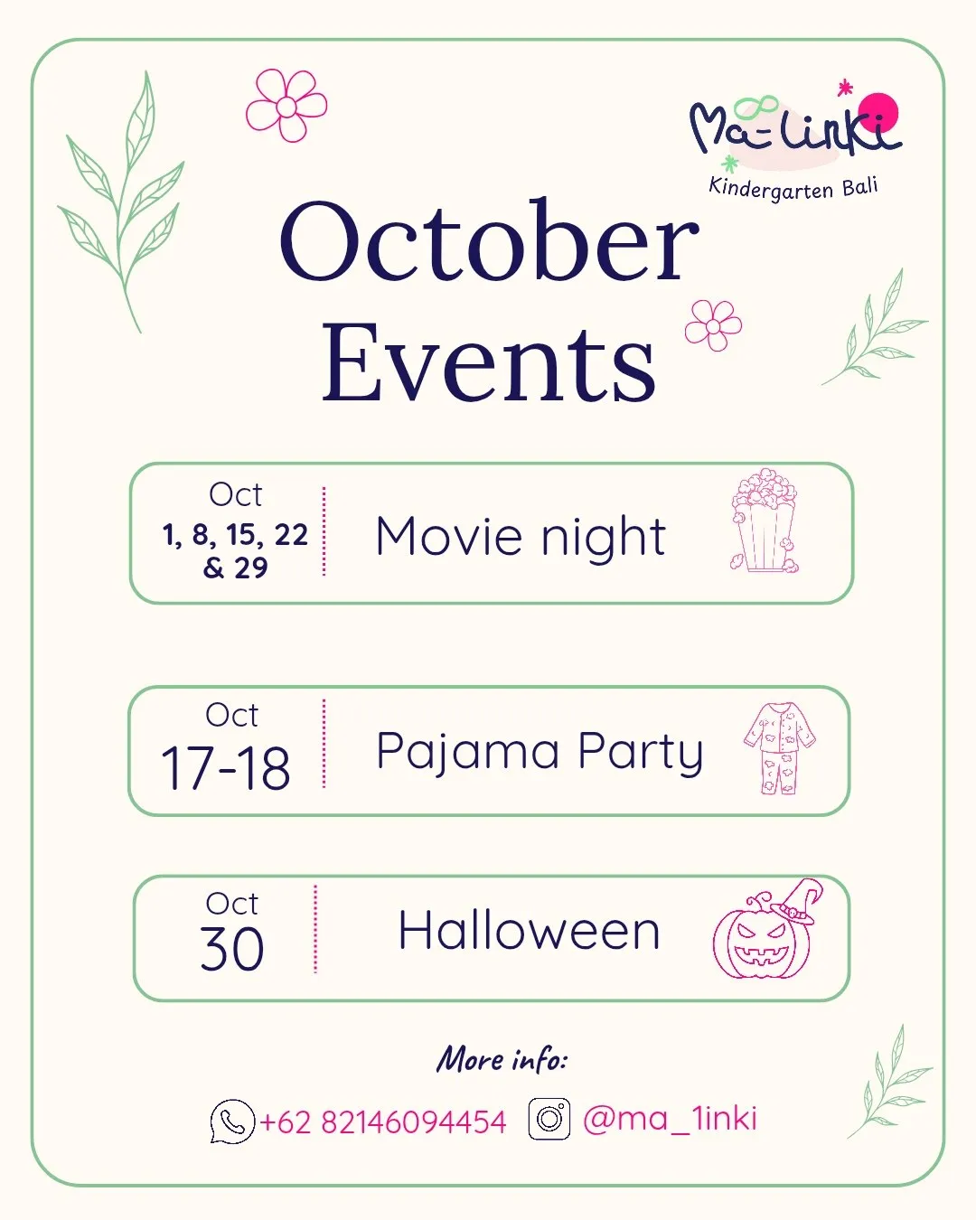 Malinki events poster